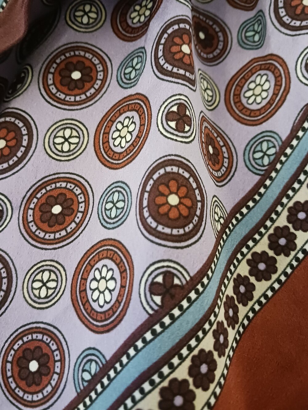 Ann Taylor Satin Blouse XL | Multicolor Boho Print | Cuffed Sleeves | Like New - Picture 3 of 9